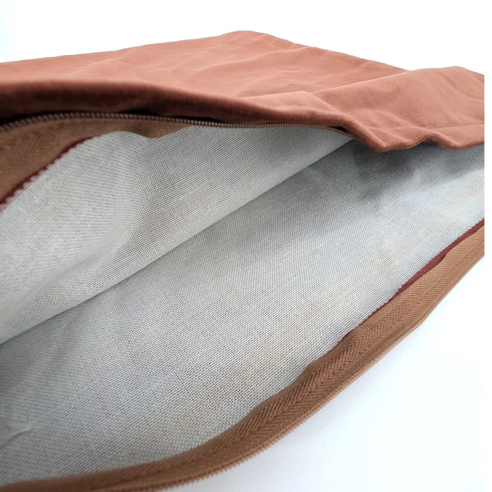TGH Tessitura Italy Rust Terracotta Velvet Pillow Cover 19x19 Mid Century Modern